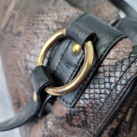 PACO RABANNE Snake Print Leather Top Handle Bag - Picture 11 of 13